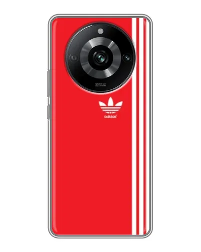 Чехол для Realme 11 с картинкой «Красный минимализм Adidas»