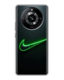 Чохол для Realme 11 з картинкою «Неоновий контур Nike»