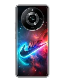 Чохол для Realme 11 з картинкою «Вогняний логотип Nike»