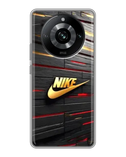 Чохол для Realme 11 з картинкою «Золотий Nike на металі» Чохол для Realme 11 з картинкою «Золотий Nike на металі»