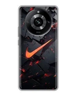 Чохол для Realme 11 з картинкою «Nike — ефект розломів»
