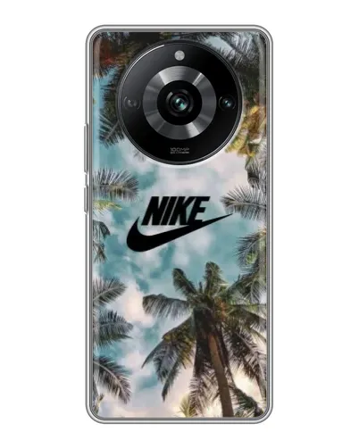 Чехол для Realme 11 с картинкой «Тропический принт Nike» Чехол для Realme 11 с картинкой «Тропический принт Nike»
