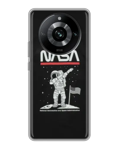 Чехол для Realme 11 с картинкой «NASA — шагаем по Луне»