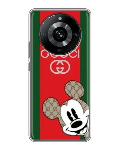 Чехол для Realme 11 с картинкой «Gucci — полосы и Микки» Чехол для Realme 11 с картинкой «Gucci — полосы и Микки»