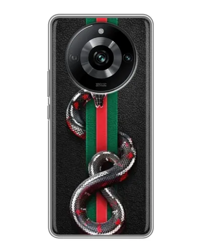 Чехол для Realme 11 с картинкой «Gucci — змея на полосе» Чехол для Realme 11 с картинкой «Gucci — змея на полосе»
