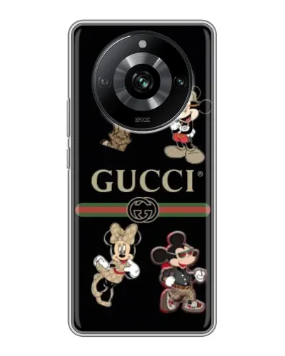Чехол для Realme 11 с картинкой «Gucci — герои Disney и монограмма» Чехол для Realme 11 с картинкой «Gucci — герои Disney и монограмма»