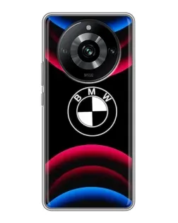 Чохол для Realme 11 з картинкою «Логотип BMW та неонові дуги»