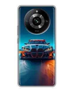 Чохол для Realme 11 з картинкою «BMW — вогні неону»