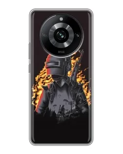 Чохол для Realme 11 з картинкою «PUBG — вогняний силует»