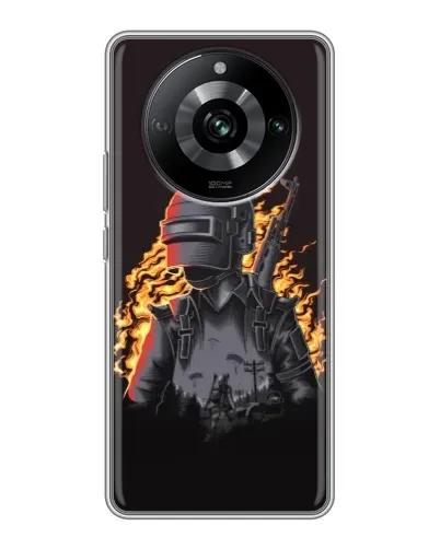 Чохол для Realme 11 з картинкою «PUBG — вогняний силует» Чохол для Realme 11 з картинкою «PUBG — вогняний силует»
