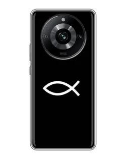 Чехол для Realme 11 с картинкой «Символ рыбы Jesus»