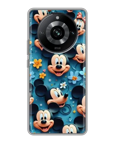 Чехол для Realme 11 с картинкой «Паттерн Микки и Минни»