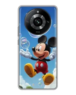 Чехол для Realme 11 с картинкой «Mickey и мыльные пузыри»