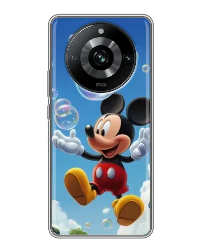 Чехол для Realme 11 с картинкой «Mickey и мыльные пузыри»