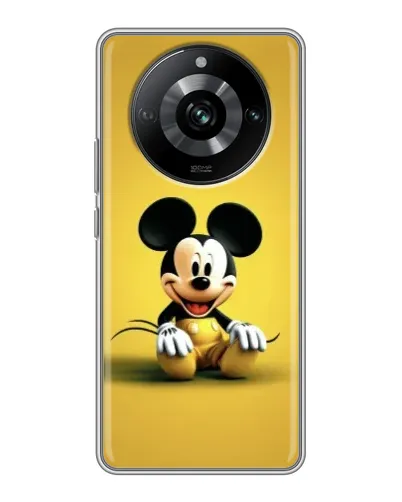 Чехол для Realme 11 с картинкой «Микки на желтом»
