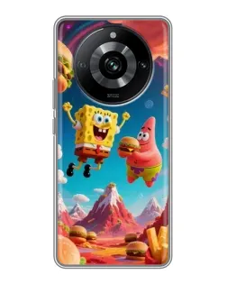 Чехол для Realme 11 с картинкой «Космический фастфуд»