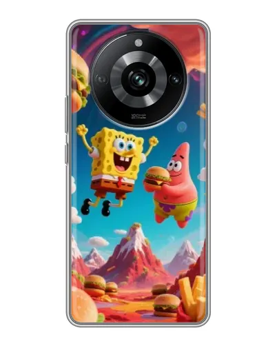 Чехол для Realme 11 с картинкой «Космический фастфуд»