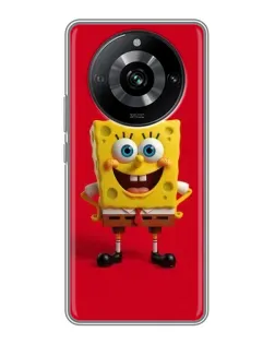 Чехол для Realme 11 с картинкой «Спанч Боб на красном»