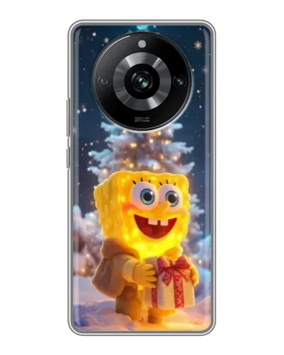 Чехол для Realme 11 с картинкой «Рождественский Спанч Боб»