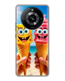 Чехол для Realme 11 с картинкой «Спанч Боб мороженое»