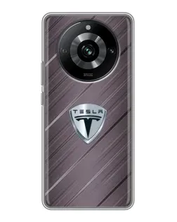 Чохол для Realme 11 з картинкою «Металева текстура Tesla»