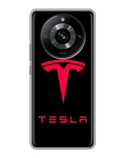 Чохол для Realme 11 з картинкою «Tesla Red Logo»