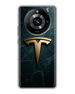 Чохол для Realme 11 з картинкою «Мармурова Tesla Gold»