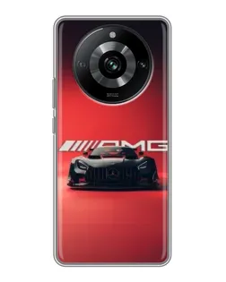 Чехол для Realme 11 с картинкой «Mercedes AMG — красная линия» Чехол для Realme 11 с картинкой «Mercedes AMG — красная линия»
