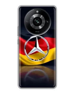 Чехол для Realme 11 с картинкой «Mercedes — флаг Германии» Чехол для Realme 11 с картинкой «Mercedes — флаг Германии»