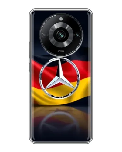 Чехол для Realme 11 с картинкой «Mercedes — флаг Германии» Чехол для Realme 11 с картинкой «Mercedes — флаг Германии»