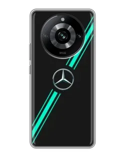 Чехол для Realme 11 с картинкой «Спортивные линии Mercedes» Чехол для Realme 11 с картинкой «Спортивные линии Mercedes»