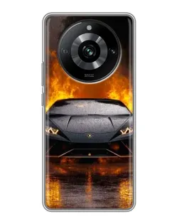Чохол для Realme 11 з картинкою «Lamborghini у вогні»