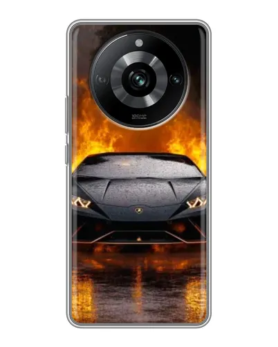 Чохол для Realme 11 з картинкою «Lamborghini у вогні»