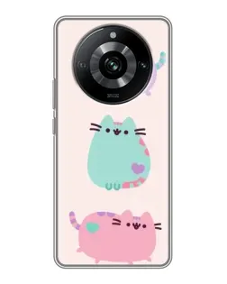 Чохол для Realme 11 з картинкою «Pusheen тріо» Чохол для Realme 11 з картинкою «Pusheen тріо»