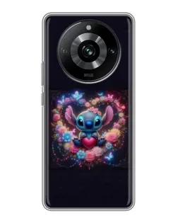 Чохол для Realme 11 з картинкою «Stitch у квітах»