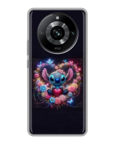 Чохол для Realme 11 з картинкою «Stitch у квітах»