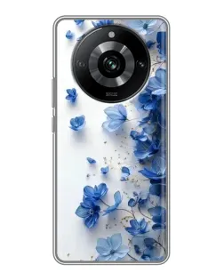 Чохол для Realme 11 з картинкою «Блакитний квітковий каскад» Чохол для Realme 11 з картинкою «Блакитний квітковий каскад»