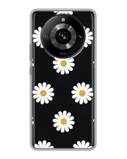 Чохол для Realme 11 з картинкою «Ромашки на чорному» Чохол для Realme 11 з картинкою «Ромашки на чорному»