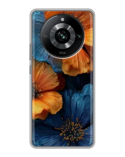 Чохол для Realme 11 з картинкою «Яскрава синьо-помаранчева флора» Чохол для Realme 11 з картинкою «Яскрава синьо-помаранчева флора»
