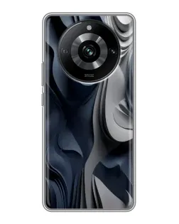 Чохол для Realme 11 з картинкою «Об'ємні сині складки»