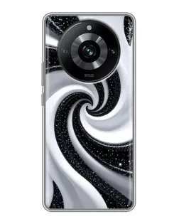 Чохол для Realme 11 з картинкою «Чорно-біла спіраль»