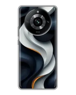 Чохол для Realme 11 з картинкою «Об'ємні чорно-білі стрічки»