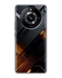 Чохол для Realme 11 з картинкою «Чорні геометричні блоки»