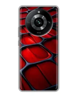 Чохол для Realme 11 з картинкою «Червона глянцева сітка»