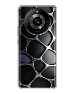Чохол для Realme 11 з картинкою «Об'ємна темна решітка»