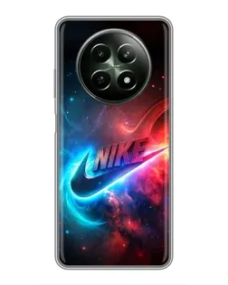 Чехол для Realme 12 5G с картинкой «Огненный логотип Nike»