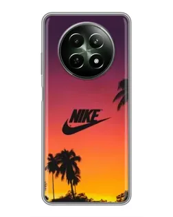 Чехол для Realme 12 5G с картинкой «Nike на закате солнца»