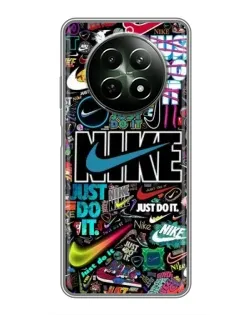 Чехол для Realme 12 5G с картинкой «Яркий коллаж Nike»
