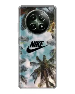 Чехол для Realme 12 5G с картинкой «Тропический принт Nike»
