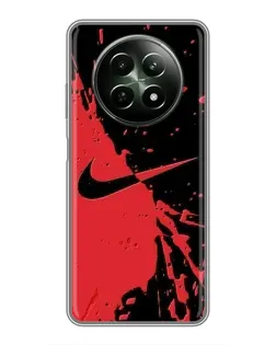 Чехол для Realme 12 5G с картинкой «Красные брызги Nike»